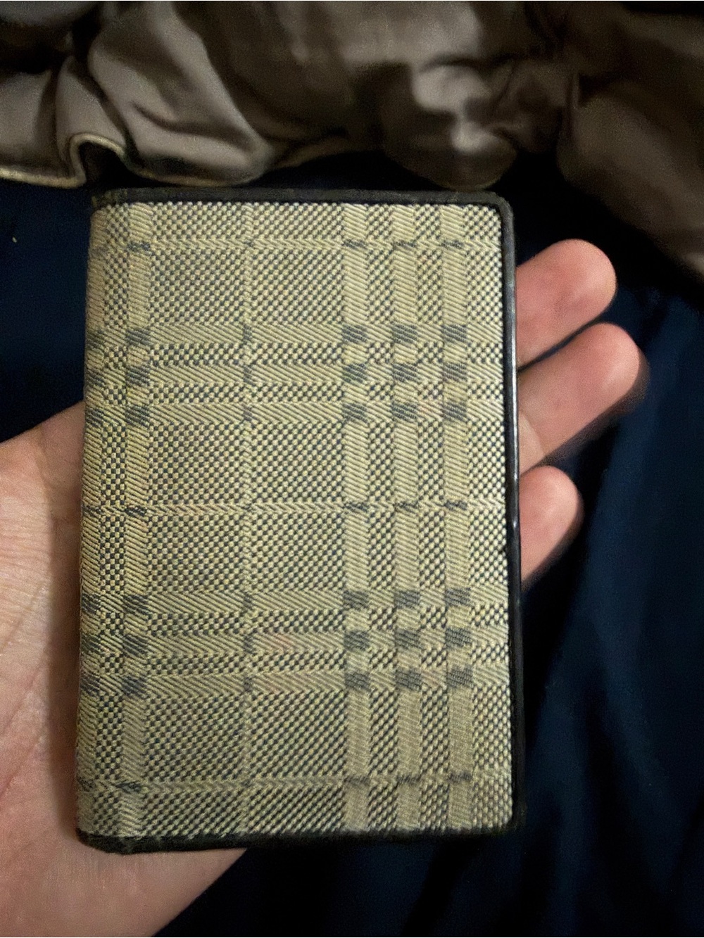 Burberry Nova Check Card Holder Wallet White/Navy